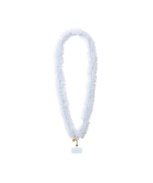 スマホショルダーストラップ チュール ブルー (ストラップシート付