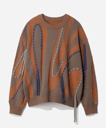 HARE | マーブルステッチラインニットプルオーバー(HARE)(ニット/セーター)