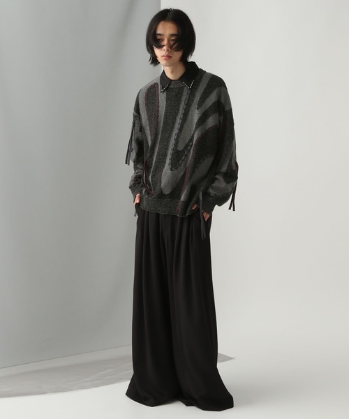 HARE（ハレ）の「マーブルステッチラインニットプルオーバー(HARE)（ニット/セーター・メンズ・ブラック/ブラウン・FREE）」の3枚目の写真