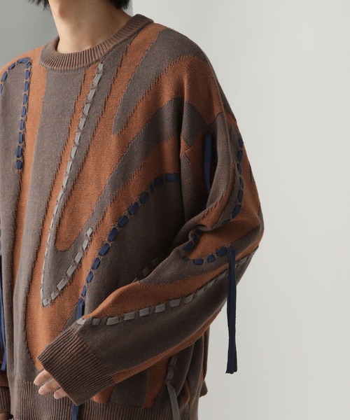 HARE（ハレ）の「マーブルステッチラインニットプルオーバー(HARE)（ニット/セーター・メンズ・ブラック/ブラウン・FREE）」の13枚目の写真