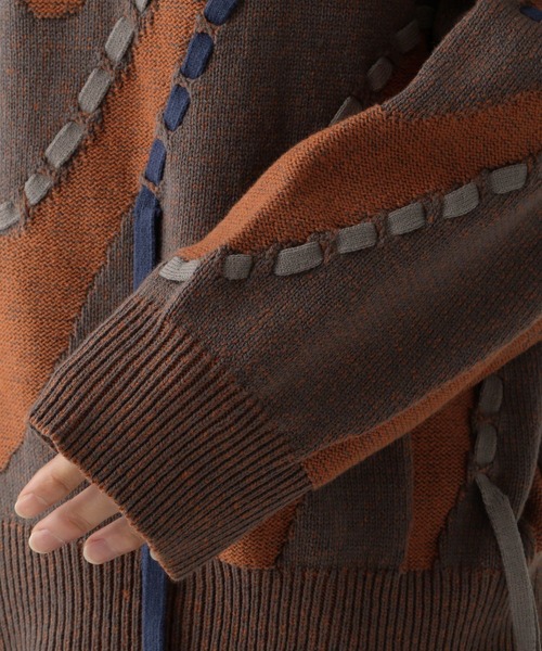 HARE（ハレ）の「マーブルステッチラインニットプルオーバー(HARE)（ニット/セーター・メンズ・ブラック/ブラウン・FREE）」の14枚目の写真