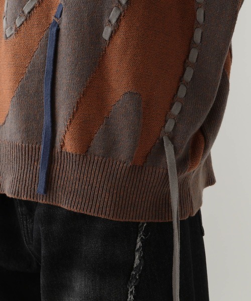 HARE（ハレ）の「マーブルステッチラインニットプルオーバー(HARE)（ニット/セーター・メンズ・ブラック/ブラウン・FREE）」の15枚目の写真