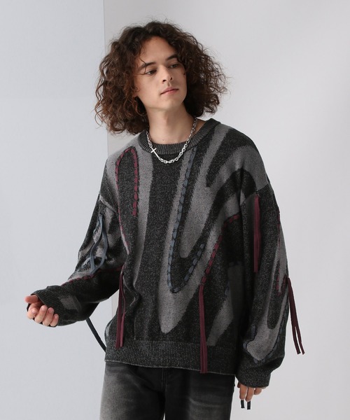 HARE（ハレ）の「マーブルステッチラインニットプルオーバー(HARE)（ニット/セーター・メンズ・ブラック/ブラウン・FREE）」の20枚目の写真