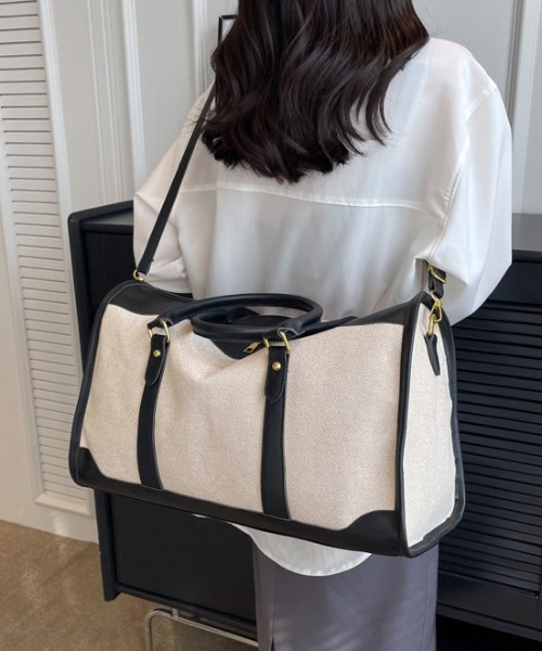 FREE STYLISTS（フリー スタイリスト）の「2WAY配色ボストンバッグ（ボストンバッグ・レディース・ブラック/ブラウン・FREE）」の6枚目の写真