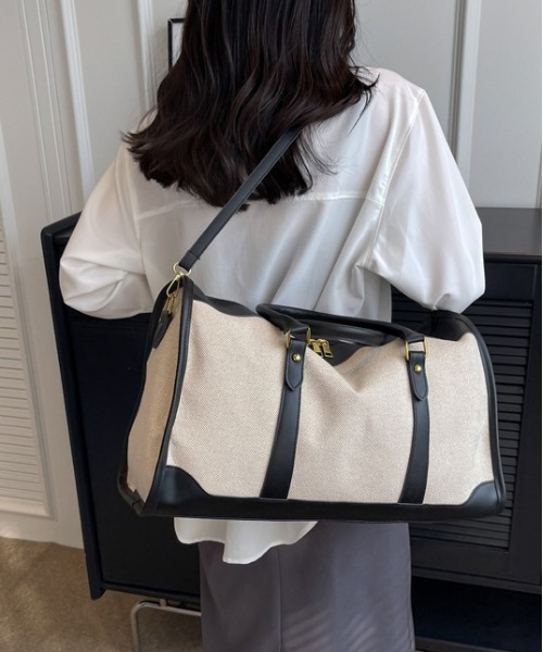 FREE STYLISTS（フリー スタイリスト）の「2WAY配色ボストンバッグ（ボストンバッグ・レディース・ブラック/ブラウン・FREE）」の5枚目の写真