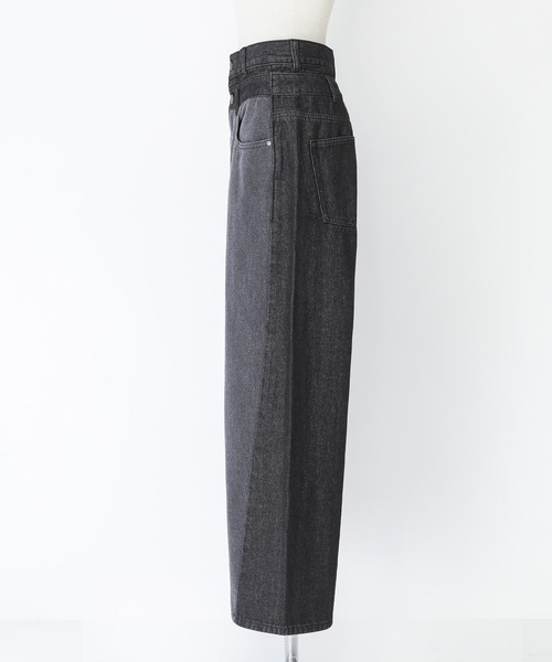 n'OrLABEL(ノアールレーベル)の「ダブルウエスト配色デニムパンツ(デニムパンツ・レディース・ブルー/ブラック・3L/L~LL/S~M)」の11枚目の写真