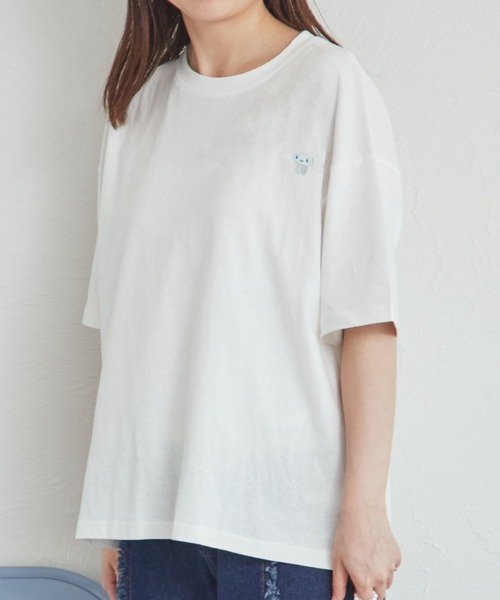 pairmanon(ペアマノン)の「【シナモロール】【ウィッシュミーメル】リンクコーデ 大人 ワンポイント刺繍Tシャツ(Tシャツ/カットソー・レディース・ホワイト系その他/ホワイト系その他2・FREE)」の6枚目の写真