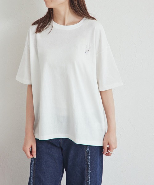 pairmanon(ペアマノン)の「【シナモロール】【ウィッシュミーメル】リンクコーデ 大人 ワンポイント刺繍Tシャツ(Tシャツ/カットソー・レディース・ホワイト系その他/ホワイト系その他2・FREE)」の8枚目の写真