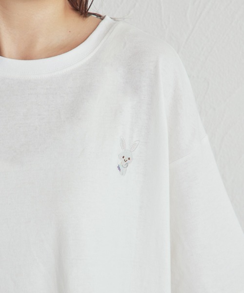 pairmanon(ペアマノン)の「【シナモロール】【ウィッシュミーメル】リンクコーデ 大人 ワンポイント刺繍Tシャツ(Tシャツ/カットソー・レディース・ホワイト系その他/ホワイト系その他2・FREE)」の10枚目の写真