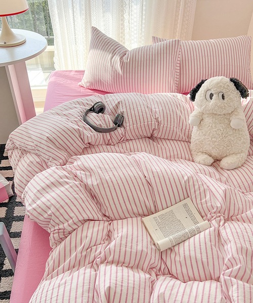 【セール】【 somni / ソニ 】 ストライプ シングル ベッドカバー 枕カバー 寝具3点セット（寝具）｜CERCA（チェルカ）