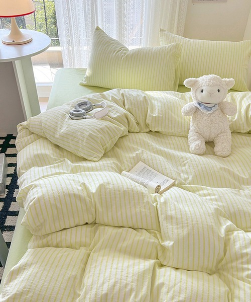 【セール】【 somni / ソニ 】 ストライプ シングル ベッドカバー 枕カバー 寝具3点セット（寝具）｜CERCA（チェルカ）