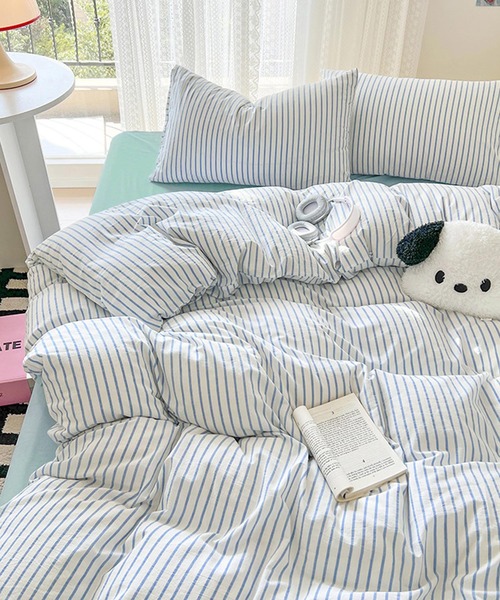 【セール】【 somni / ソニ 】 ストライプ シングル ベッドカバー 枕カバー 寝具3点セット（寝具）｜CERCA（チェルカ）