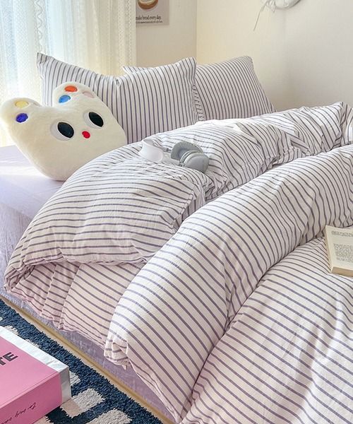 【セール】【 somni / ソニ 】 ストライプ シングル ベッドカバー 枕カバー 寝具3点セット（寝具）｜CERCA（チェルカ）
