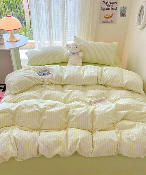 【セール】【 somni / ソニ 】 ストライプ シングル ベッドカバー 枕カバー 寝具3点セット（寝具）｜CERCA（チェルカ）