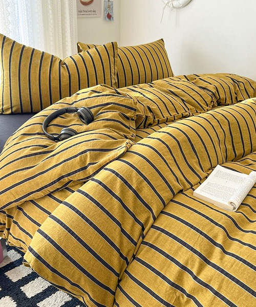 【セール】【 somni / ソニ 】 ストライプ シングル ベッドカバー 枕カバー 寝具3点セット（寝具）｜CERCA（チェルカ）