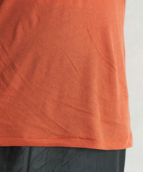 FREAK'S STORE(フリークスストア)の「FREAK’S STORE/フリークスストア The Yarn. ガーゼ天竺 バックオープンロングT(Tシャツ/カットソー・レディース・オレンジ/オフホワイト・フリ-)」の22枚目の写真
