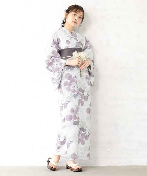 早い者勝ち！完売品！【floro by SOUBIEN】セパレート浴衣3点セット floroセパレート浴衣3点セット （上着＋巻スカート＋帯）（浴衣