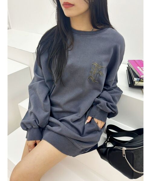 EVRIS（エヴリス）の「Eロゴピグメントオーバーサイズスウェット（スウェット・レディース・レッド/ネイビー/グレー・FREE）」の3枚目の写真