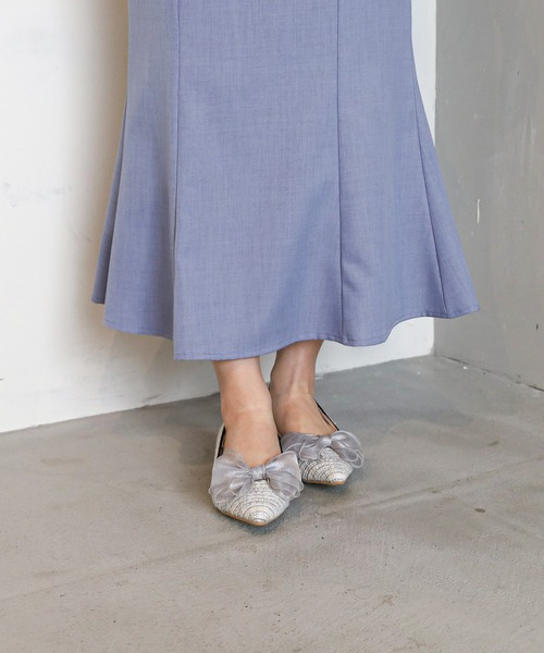 ASTORIA ODIER（アストリアオディール）の「オーガンジーリボン２WAYパンプス（パンプス・レディース・ホワイト×ブラック/ブラック/シルバー/サックスブルー系/ライトグレー/ベージュ/チャコールグレー・SMALL/MEDIUM/LARGE）」の15枚目の写真