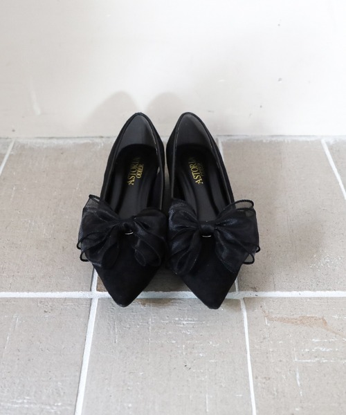 ASTORIA ODIER（アストリアオディール）の「オーガンジーリボン２WAYパンプス（パンプス・レディース・ホワイト×ブラック/ブラック/シルバー/サックスブルー系/ライトグレー/ベージュ/チャコールグレー・SMALL/MEDIUM/LARGE）」の18枚目の写真