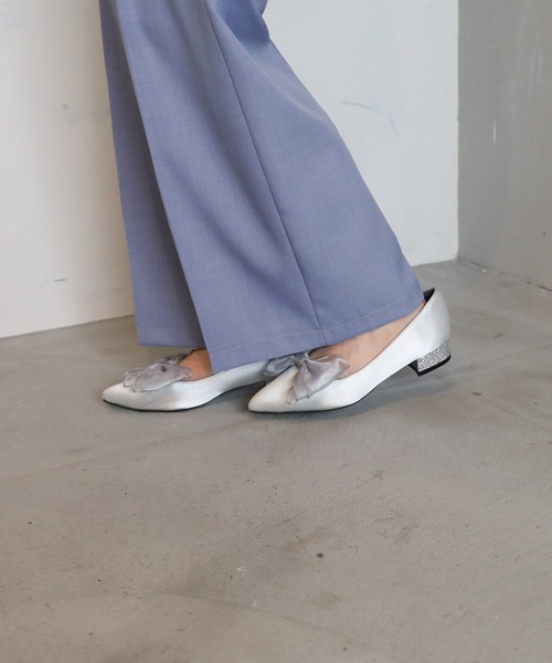 ASTORIA ODIER（アストリアオディール）の「オーガンジーリボン２WAYパンプス（パンプス・レディース・ホワイト×ブラック/ブラック/シルバー/サックスブルー系/ライトグレー/ベージュ/チャコールグレー・SMALL/MEDIUM/LARGE）」の10枚目の写真