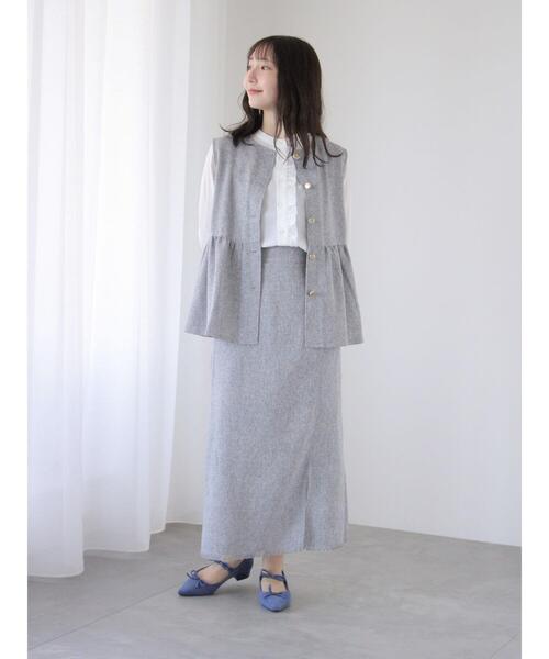 Te chichi TERRASSE（テチチテラス）の「バンドカラー前立てフリルブラウス（シャツ/ブラウス・レディース・オフホワイト/ネイビー/サックスブルー・F）」の8枚目の写真