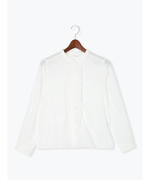 Te chichi TERRASSE（テチチテラス）の「バンドカラー前立てフリルブラウス（シャツ/ブラウス・レディース・オフホワイト/ネイビー/サックスブルー・F）」の12枚目の写真