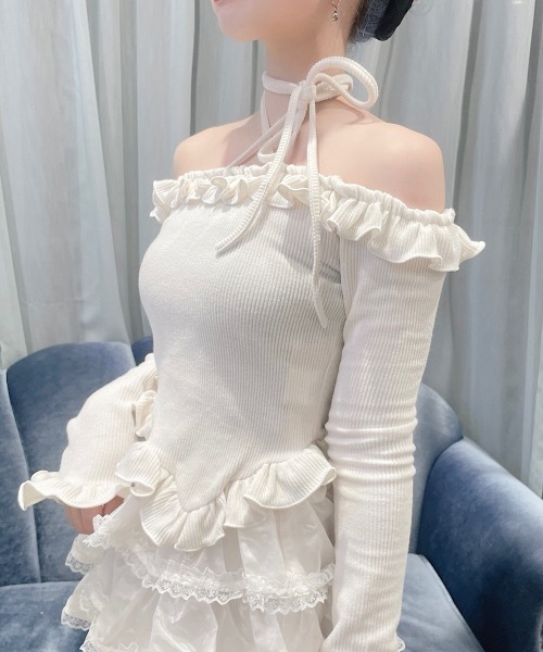 未使用 リルリリー lilLilly バレリーナフリルトップス グレー 未使用 リルリリー lilLilly バレリーナフリルトップス グレー