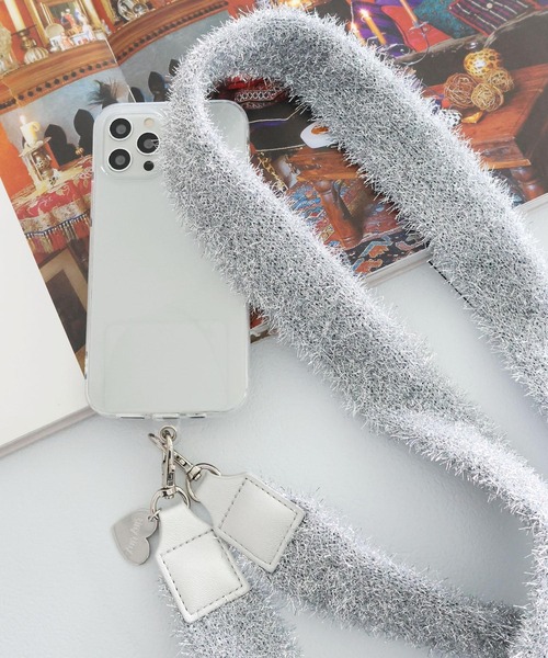 tiny tiny（ティニーティニー）の「ラメニットストラップ[tiny tiny(ティニーティニー)]（スマホグッズ・レディース・ブラック/グレー/ピンク・0）」の3枚目の写真