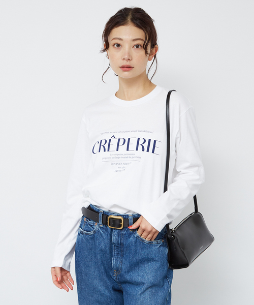 Rouge vif Anna（ルージュヴィフアンナ）の「シンプルロゴプリントロンT（Tシャツ/カットソー・レディース・ブラウン/ネイビー・フリー）」の4枚目の写真