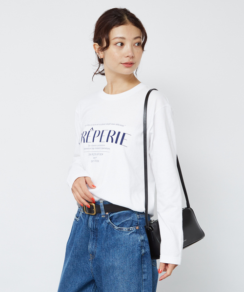 Rouge vif Anna（ルージュヴィフアンナ）の「シンプルロゴプリントロンT（Tシャツ/カットソー・レディース・ブラウン/ネイビー・フリー）」の5枚目の写真