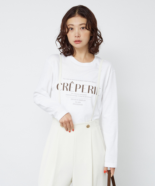 Rouge vif Anna（ルージュヴィフアンナ）の「シンプルロゴプリントロンT（Tシャツ/カットソー・レディース・ブラウン/ネイビー・フリー）」の6枚目の写真