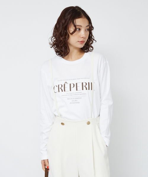 Rouge vif Anna（ルージュヴィフアンナ）の「シンプルロゴプリントロンT（Tシャツ/カットソー・レディース・ブラウン/ネイビー・フリー）」の7枚目の写真