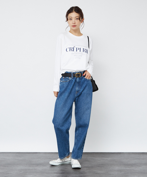 Rouge vif Anna（ルージュヴィフアンナ）の「シンプルロゴプリントロンT（Tシャツ/カットソー・レディース・ブラウン/ネイビー・フリー）」の10枚目の写真