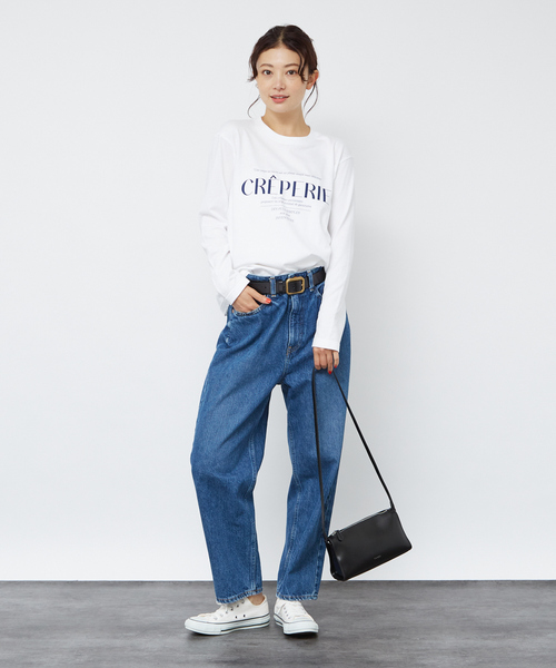 Rouge vif Anna（ルージュヴィフアンナ）の「シンプルロゴプリントロンT（Tシャツ/カットソー・レディース・ブラウン/ネイビー・フリー）」の11枚目の写真