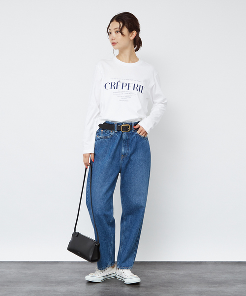 Rouge vif Anna（ルージュヴィフアンナ）の「シンプルロゴプリントロンT（Tシャツ/カットソー・レディース・ブラウン/ネイビー・フリー）」の12枚目の写真