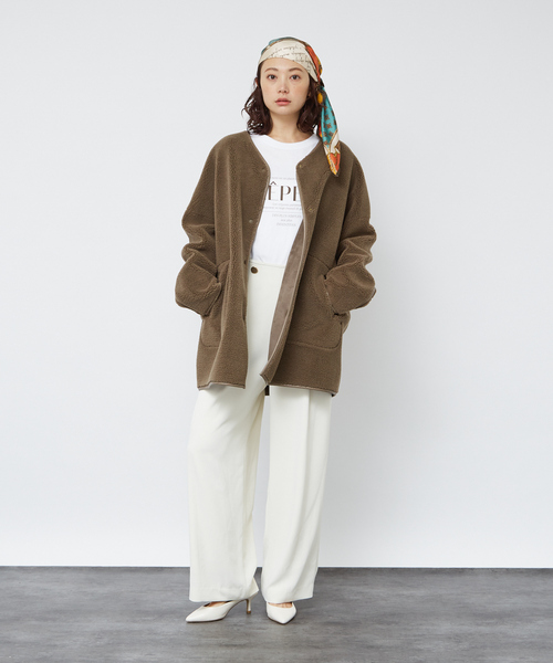 Rouge vif Anna（ルージュヴィフアンナ）の「シンプルロゴプリントロンT（Tシャツ/カットソー・レディース・ブラウン/ネイビー・フリー）」の13枚目の写真