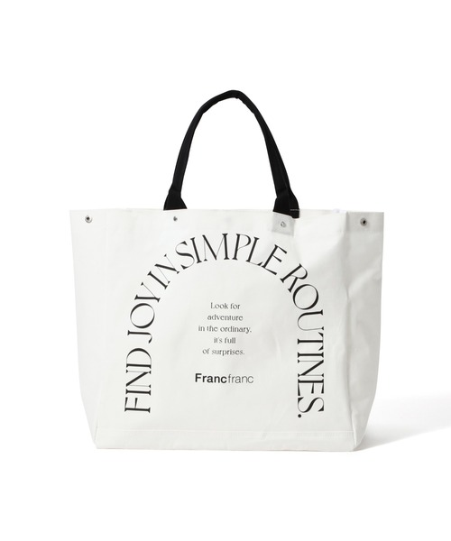 ロゴトートバッグ タイポグラフィ L アイボリー（トートバッグ