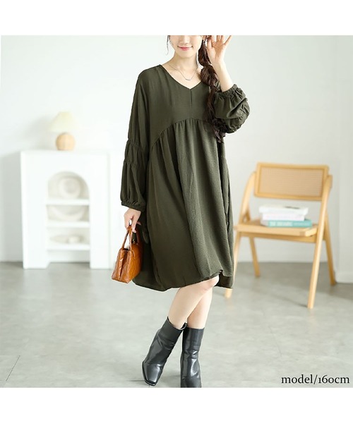 胸下ギャザー切替えチュニックワンピース（チュニック）｜GOLDJAPAN（ゴールドジャパン）