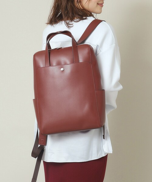 ITS'DEMO（イッツデモ）の「◆【通勤に／A4／PC／6ポケット】かるいかばんリュック（バックパック/リュック・レディース・ベージュ/ブラック/ワインレッド/ライトグレー/パープル・00）」の11枚目の写真