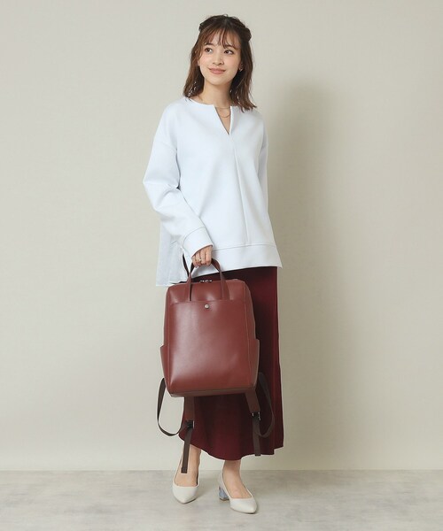 ITS'DEMO（イッツデモ）の「◆【通勤に／A4／PC／6ポケット】かるいかばんリュック（バックパック/リュック・レディース・ベージュ/ブラック/ワインレッド/ライトグレー/パープル・00）」の12枚目の写真