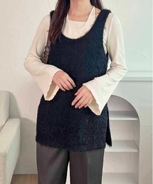 apres jour clair（アプレジュールクレア）の「【apres jour clair】ふわふわロングベスト【ZOZOTOWN限定アイテム】（タンクトップ）」