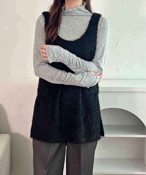 apres jour clair（アプレジュールクレア）の「【apres jour clair】ふわふわロングベスト【ZOZOTOWN限定アイテム】（タンクトップ・レディース・アイボリー/ブラック・フリー/X-LARGE）」の19枚目の写真