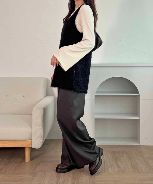 apres jour clair（アプレジュールクレア）の「【apres jour clair】ふわふわロングベスト【ZOZOTOWN限定アイテム】（タンクトップ・レディース・アイボリー/ブラック・フリー/X-LARGE）」の17枚目の写真