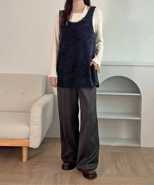 apres jour clair（アプレジュールクレア）の「【apres jour clair】ふわふわロングベスト【ZOZOTOWN限定アイテム】（タンクトップ・レディース・アイボリー/ブラック・フリー/X-LARGE）」の16枚目の写真