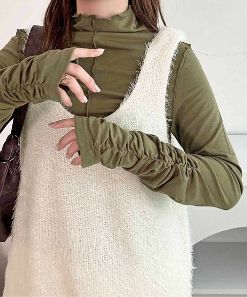 apres jour clair（アプレジュールクレア）の「【apres jour clair】ふわふわロングベスト【ZOZOTOWN限定アイテム】（タンクトップ・レディース・アイボリー/ブラック・フリー/X-LARGE）」の8枚目の写真