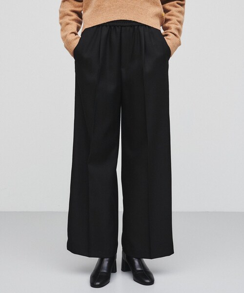 【セール】【セットアップ／ラクちん】ウールライクワイドパンツ（その他パンツ）｜cloenc（クロエンス）