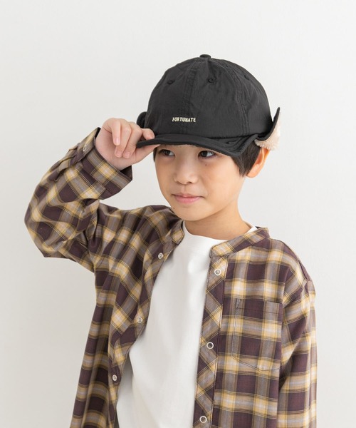 URBAN RESEARCH DOORS（アーバンリサーチドアーズ）の「『撥水』耳当て付きキャップ(KIDS)（キャップ・キッズ・カーキ/ブラック・ONE）」の2枚目の写真