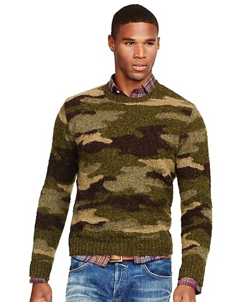 POLO RALPH LAUREN(ポロ ラルフ ローレン)の「キャモ ウール クルーネック セーター(ニット/セーター・メンズ・グリーン系2・X-SMALL/MEDIUM/SMALL/LARGE/X-LARGE/XX-LARGE)」の1枚目の写真