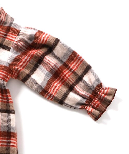 Seraph（セラフ）の「【リンク】シャギーチェックベストセットワンピース（ワンピース・キッズ・ブラウン/ネイビー・80/90/100/110/120/130/140）」の12枚目の写真